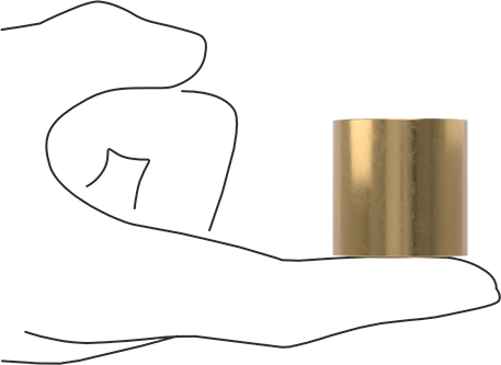 Image of Product. Side1 orientation. Contains SizingReference. High-Strength Chemical-Resistant 954 Bronze Sleeve Bearing, for 1" Shaft Diameter and 1-1/4" Housing ID, 1-1/4" Long.