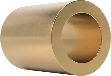 Image of Product. Front orientation. High-Strength Chemical-Resistant 954 Bronze Sleeve Bearing, for 1" Shaft Diameter and 1-1/2" Housing ID, 2" Long.