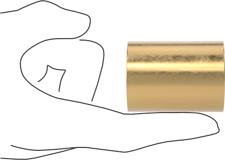 Image of Product. Side1 orientation. Contains SizingReference. High-Strength Chemical-Resistant 954 Bronze Sleeve Bearing, for 1" Shaft Diameter and 1-1/2" Housing ID, 2" Long.