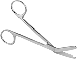 Image of Product. Straight Blade. Front orientation. Scissors. Compact-Tip Scissors for Wire Cutting and Stripping, Offset Handle, 5" Overall Length.