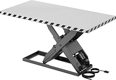 Image of Product. Front orientation. Lift Tables. Long-Tabletop Electric Stationary Lift Tables, Scissor.