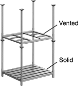 Image of Product. Front orientation. Contains Annotated. Stacking Racks.