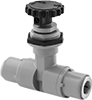 Precision Flow-Adjustment Valves with Push-to-Connect Fittings for Food and Beverage