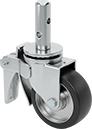 Image of Product. Back orientation. Casters. Stem Casters with Mounting Holes for Scaffolds.