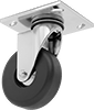 Bright-Finish Casters with Rubber Wheels