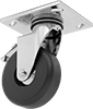 Bright-Finish Casters with Rubber Wheels