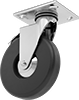 Bright-Finish Casters with Rubber Wheels 