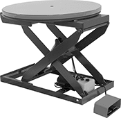 Image of Product. Front orientation. Lift Tables. Turntable-Top Electric Stationary Lift Tables, Round.