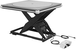Image of Product. Front orientation. Lift Tables. Turntable-Top Electric Stationary Lift Tables, Square.