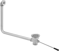 Image of Product. Front orientation. Sink Drains. Lever-Controlled Sink Drains with Overflow Outlet Pipe.