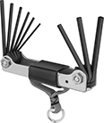 Image of Product. Front orientation. L-Keys. Fold-Up L-Key Sets, Plain Grip with Tether Ring.