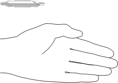 Image of Product. Side1 orientation. Contains SizingReference. Center Drill, High-Speed Steel, 60 Degree Countersink, Trade Size 5, 2-3/4" Overall Length .
