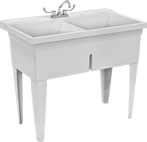 Image of Product. Style B (Shown with Faucet). Front orientation. Sinks. Freestanding Sinks, Style B.