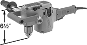 Image of Product. Front orientation. Contains Annotated. Drills. Milwaukee Angled-Head Electric Drills, Style B.