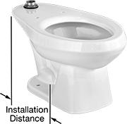 Image of Product. Front orientation. Contains Annotated. Toilets. Tankless Toilets, Floor Mount.