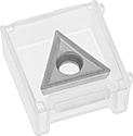 Image of Product. Individual Carbide Insert Case. Front orientation. Countersink Inserts. Inserts for Carbide-Insert Countersinks, Triangular Insert.