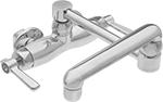 Image of Product. Style A. Front orientation. Sink Faucets. Double-Inlet Sink Faucets, Back Inlet—Wall Mount, Style A.