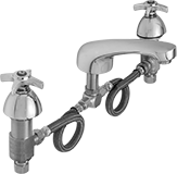Image of Product. Style F. Front orientation. Sink Faucets. Double-Inlet Sink Faucets, Bottom Inlet—Sink Mount, Style F.