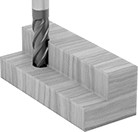 Image of ProductInUse. Square Cut Style. Front orientation. Square Cut Style. Fast-Cut Carbide Square End Mills for Nickel.