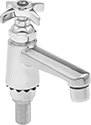 Image of Attribute. Style D. Front orientation. Sink Faucets. Single-Inlet Sink Faucets, Bottom Inlet—Sink Mount, Style D.