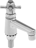 Image of Product. Style A. Front orientation. Sink Faucets. Automatic Shutoff Sink Faucets, Sink Mount/Bottom Inlet—Immediate Shut-Off, Style A.