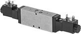 Image of Product. Front orientation. Directional Control Valves. Simultaneous Two-Action Electrically Operated Air Directional Control Valves.