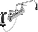 Image of Product. Style L (Shown with Sprayer). Front orientation. Sink Faucets. Double-Inlet Sink Faucets, Bottom Inlet—Sink Mount, Style L.