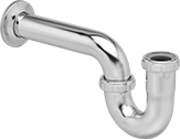 Image of Product. Front orientation. Sink Drain Traps. Chrome-Plated Brass, P-Trap.