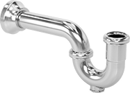 Image of Product. Front orientation. Sink Drain Traps. Sink Drain Traps with Cleanout Plug, Chrome-Plated Brass, P-Trap.