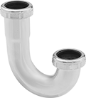 Image of Product. Slip-Joint Outlet Connection. Front orientation. Sink Drain Traps. J-Bends, Chrome-Plated Brass, Slip-Joint Outlet Connection.