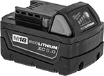 Image of Product. Front orientation. Batteries. Cordless Adjustable-Height Portable Floodlights for Milwaukee Rechargeable Batteries.