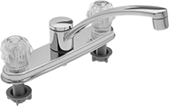 Image of Product. Style J. Front orientation. Sink Faucets. Double-Inlet Sink Faucets, Bottom Inlet—Sink Mount, Style J.