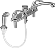 Image of Product. Style K. Front orientation. Sink Faucets. Double-Inlet Sink Faucets, Bottom Inlet—Sink Mount, Style K.