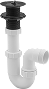 Image of Product. Front orientation. Sink Drains. Chemical-Resistant Sink Drains with Height-Adjusting P-Trap.