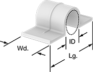 Image of Product. With Two Mounting Points. Front orientation. Contains Annotated. Routing Clamps. Adhesive-Back Routing Clamps, 2 Mounting Points.