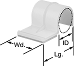 Image of Product. With One Mounting Point. Front orientation. Contains Annotated. Routing Clamps. Adhesive-Back Routing Clamps, 1 Mounting Point.