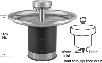 Image of Product. Front orientation. Contains Annotated. Wash Fountains. Touch-Free Wash Fountains, Style C.