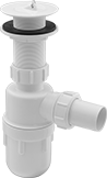 Image of Product. Front orientation. Sink Drains. Chemical-Resistant Sink Drains with Collection Trap, Slip-Joint Outlet Connection with PVC Trap.