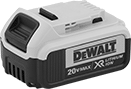 Image of Product. Front orientation. Batteries. Cordless Freestanding Portable Floodlights for DeWalt Rechargeable Batteries.