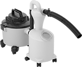 Image of ProductInUse. Dust Separators with Dust Collection Bin Shown in Use. Front orientation. Dust Separators. Dust Separators with Dust Collection Bin.