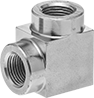 Image of Product. Front orientation. Hydraulic Jack Hose and Fittings. Hose Fittings for Hydraulic Jacks, 90° Elbow Connector.