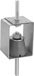 Image of Product. Front orientation. Vibration-Damping Hangers. Threaded-Rod-Mount Vibration-Damping Hangers, Cushion Vibration Damper.