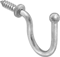 Image of Product. Front orientation. Hanging Hooks. Screw-In Hanging Hooks, Style C.