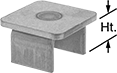 Image of Product. Front orientation. Contains Annotated. Protective Plugs. Metal Square Plugs.