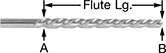 Image of Product. Front orientation. Contains Annotated. Reamers. Reamers for Taper-Pin Holes, Round Shank, Helical-Spiral Flute.