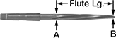 Image of Product. Front orientation. Contains Annotated. Reamers. Reamers for Hole Alignment, Morse Taper Shank, Spiral Flute.