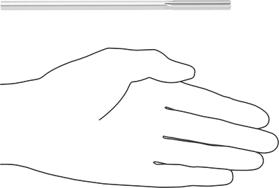 Image of Product. Side1 orientation. Contains SizingReference. High-Speed Steel Round-Shank Reamer, with Straight Flute, 0.2495" Reamer Diameter.