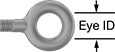 Image of Specification. Front orientation. Contains Annotated. Eye End Fittings for Turnbuckles—Not for Lifting, Round Eye.