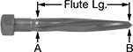 Image of Product. Front orientation. Contains Annotated. Reamers. Reamers for Hole Alignment, Hex Shank, Spiral Flute.