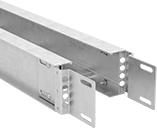 Image of Product. Front orientation. Cable Trays and Fittings. Cable Trays and Fittings, Adjustable-Angle Elbow Connectors, Horizontal Adjustment.